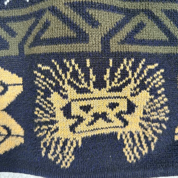 Tejidos Atahualpa Deer Aztec Print XL Wool Hoodie Zip Up - Picture 5 of 14